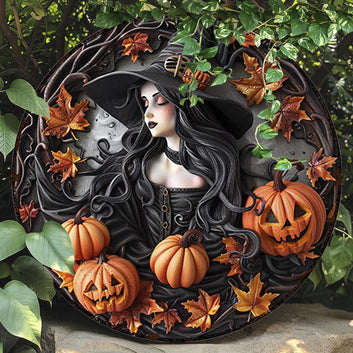 Pumpkin Halloween Metal Sign Gothic Witch Metal Sign