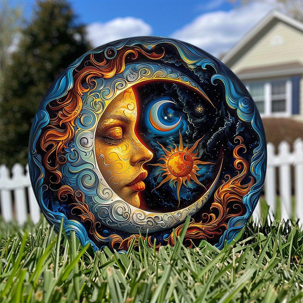 Vintage Sun Moon Metal Sign Celestial Decor-MoonChildWorld