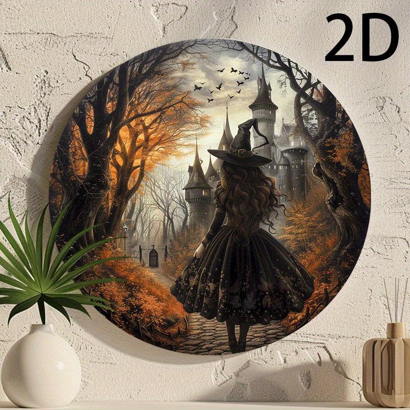 Dark Witch Silhouette Wall Sign Witchy Home Decor Halloween Wall Sign-MoonChildWorld