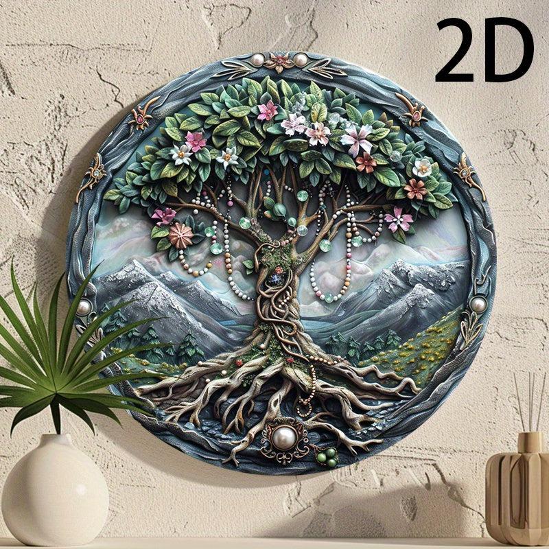 Vintage Tree of life Wall Sign Pagan Metal Sign Spiritual Decor-MoonChildWorld