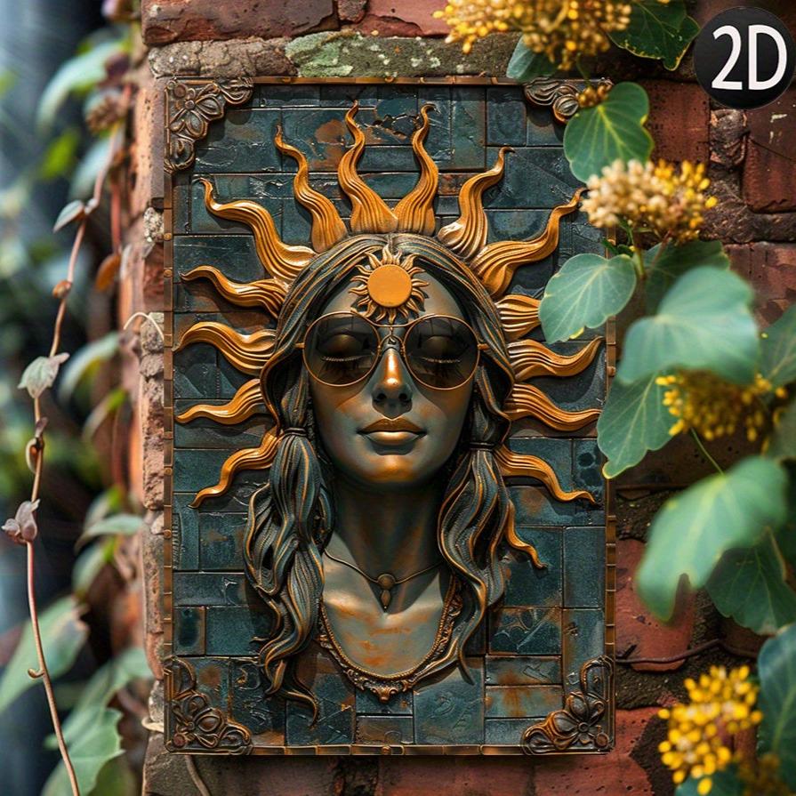 Vintage Sun Goddess Wall Art Sun Goddess Metal Sign-MoonChildWorld