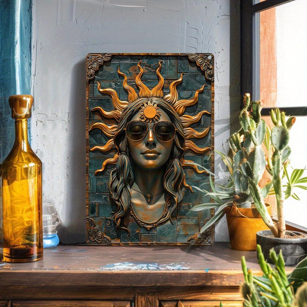 Vintage Sun Goddess Wall Art Sun Goddess Metal Sign-MoonChildWorld