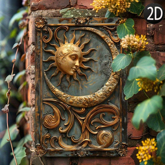 Sun And Moon Wall Art Mystic Metal Sign Celestial Home Decor