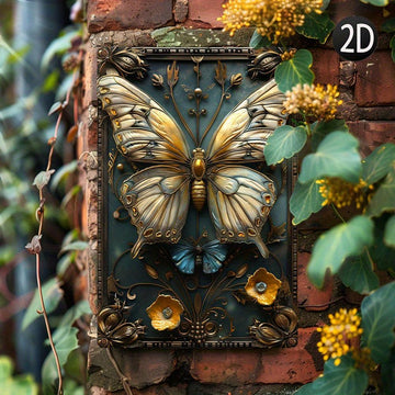 Vintage Butterfly Wall Sign Butterfly Metal Wall Art Spirit Animal Home Decor-MoonChildWorld