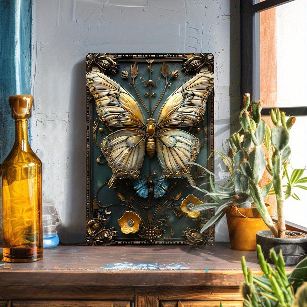 Vintage Butterfly Wall Sign Butterfly Metal Wall Art Spirit Animal Home Decor-MoonChildWorld