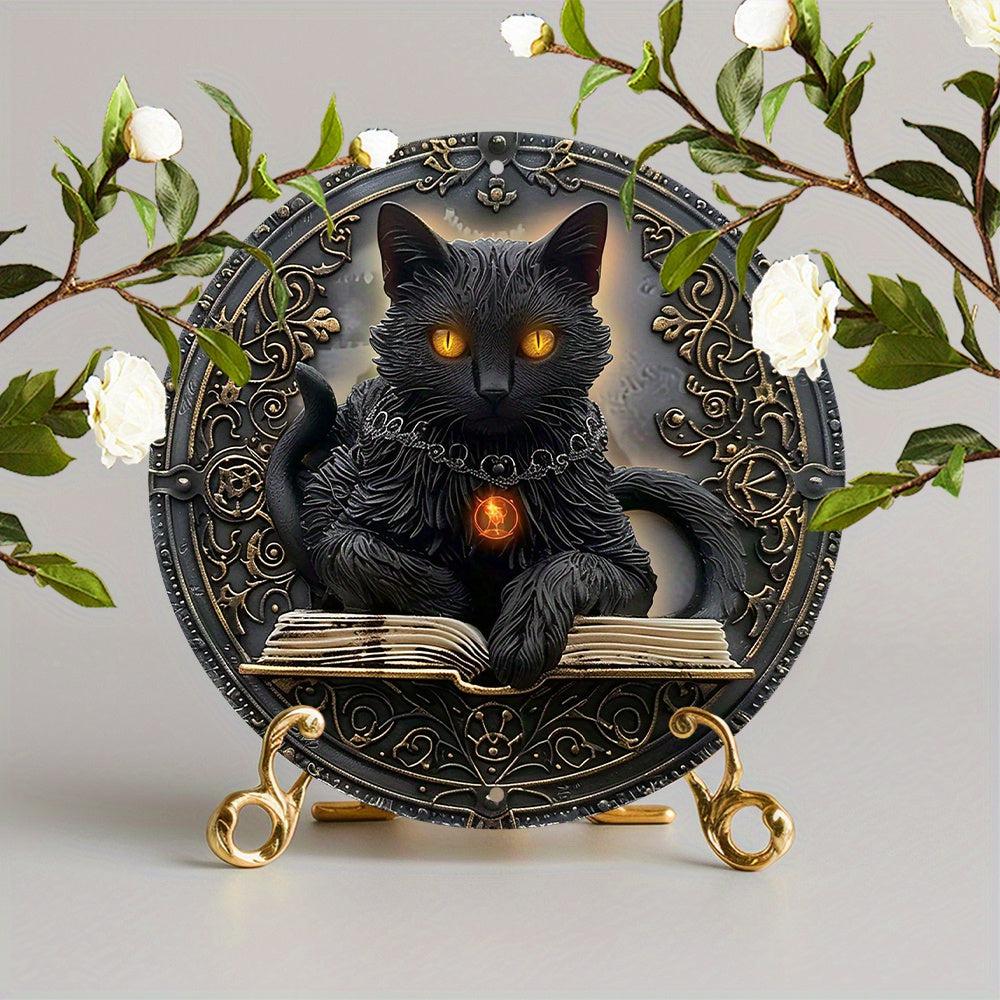 Wicca book of shadows Black Cat Metal Sign Witchy Metal Sign-MoonChildWorld