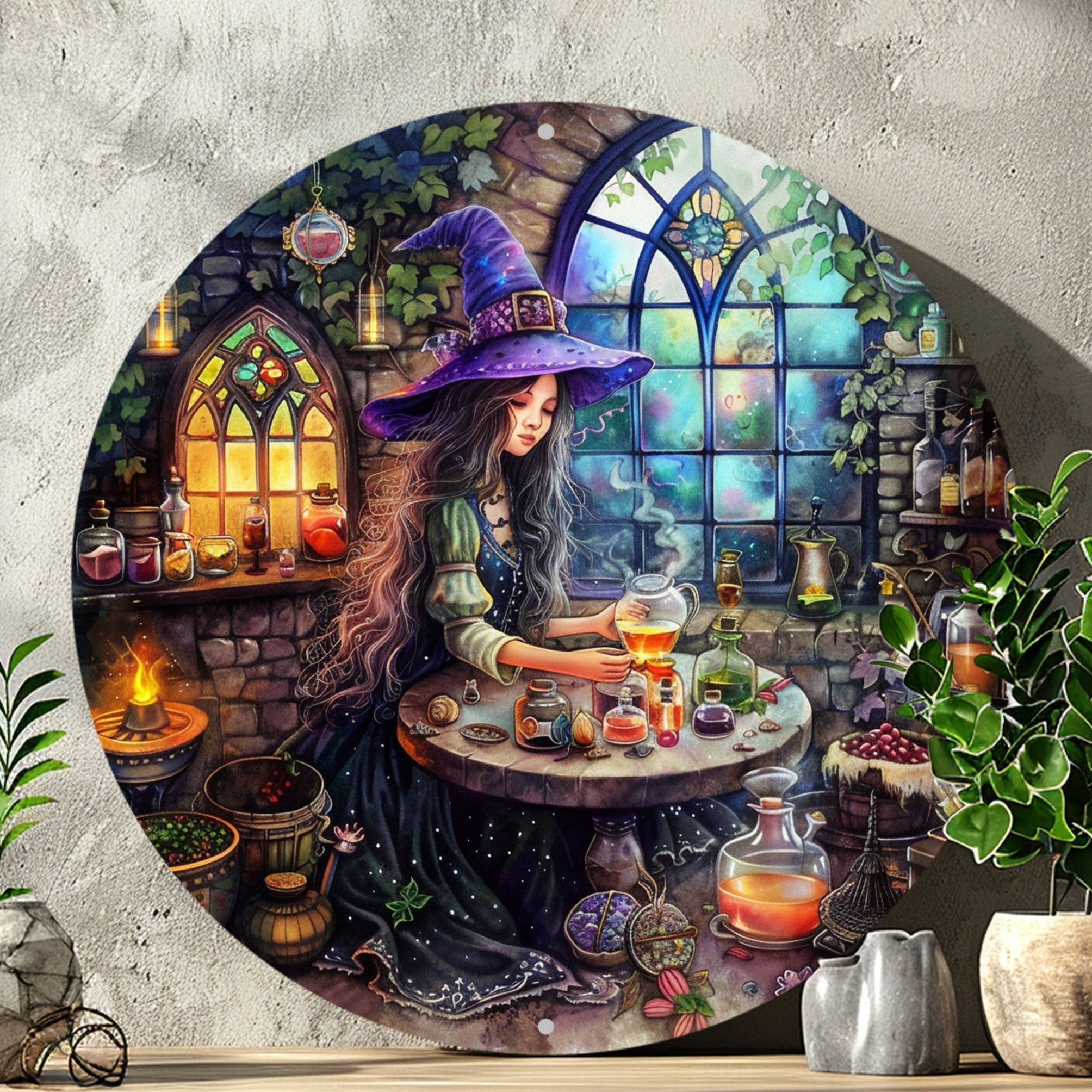 Witch Potion Wall Art Witchy Metal Sign Halloween Wall Decor-MoonChildWorld