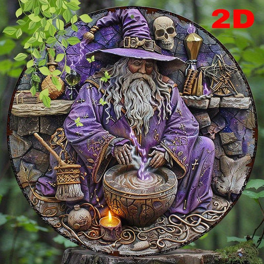 Wizard Brewing Potion Witchy Metal Sign