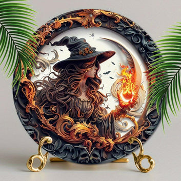 Burning Witch Metal Sign Mystic Home Decor