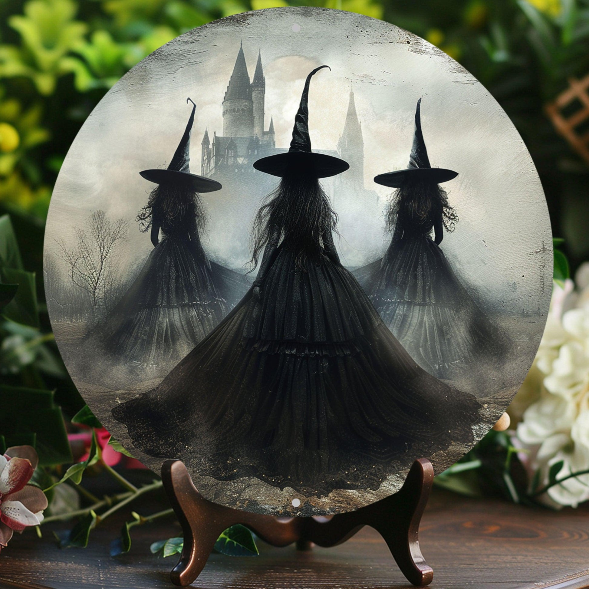 Dark Witch Metal Sign Halloween Gothic Decor-MoonChildWorld