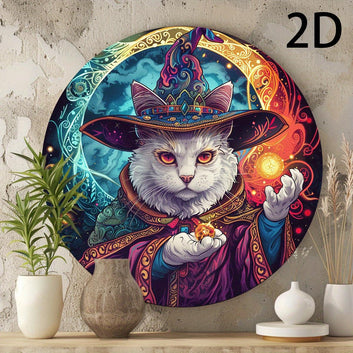 Magic Cat Metal Sign Halloween Wall Sign Witchy Home Decor