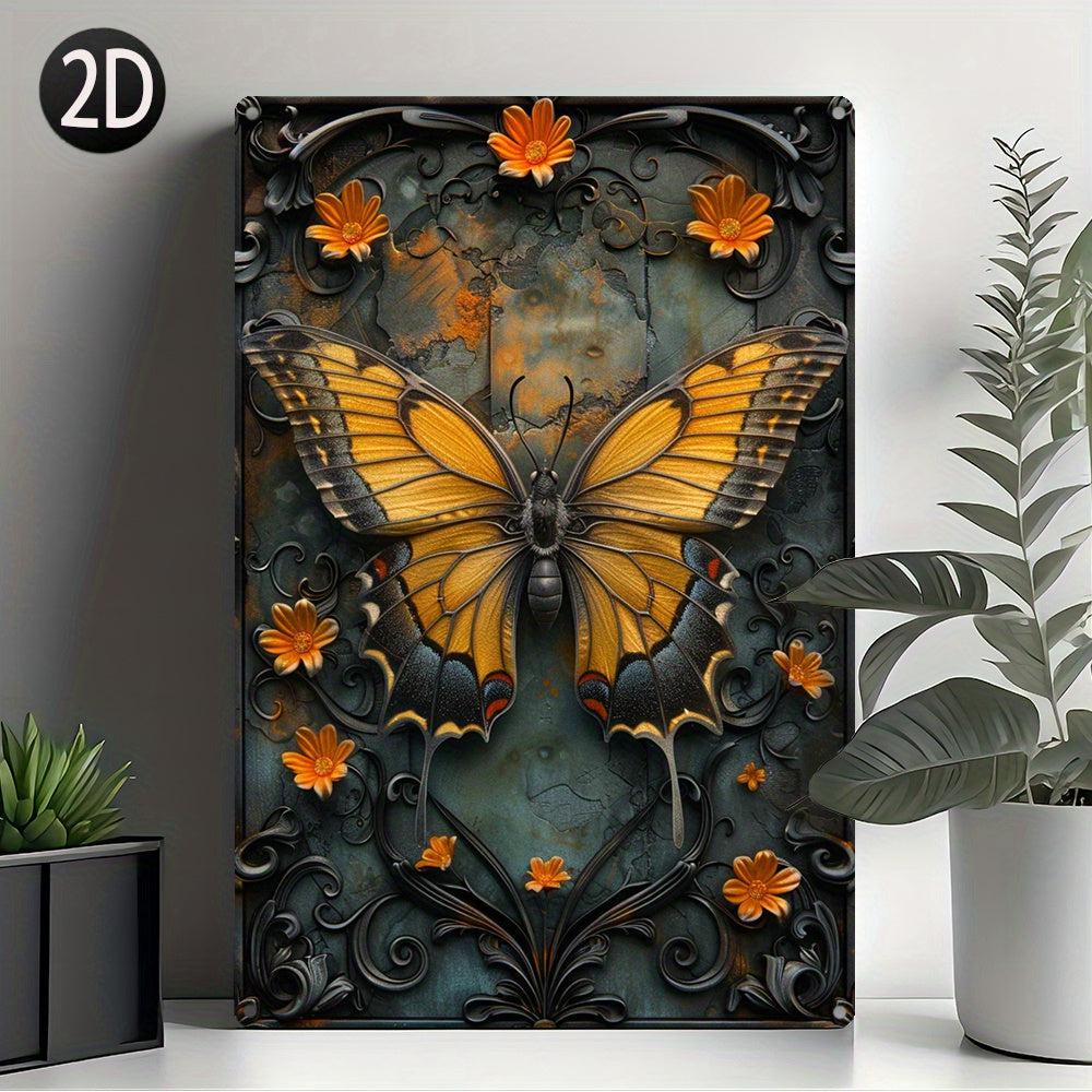 Vintage Butterfly Wall Art Butterfly Metal Sign Spirit Animal Home Decor-MoonChildWorld