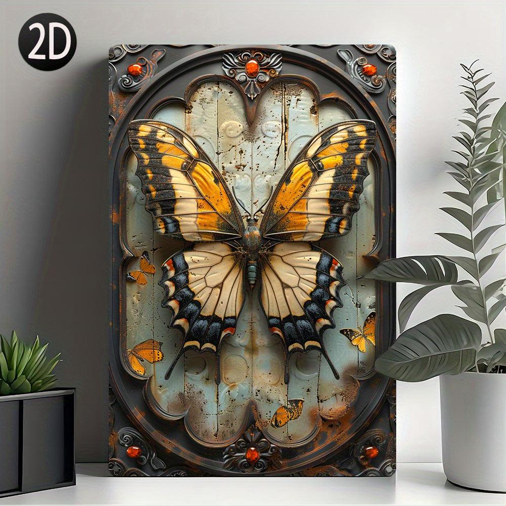 Vintage Butterfly Wall Art Butterfly Metal Sign Spirit Animal Home Decor-MoonChildWorld