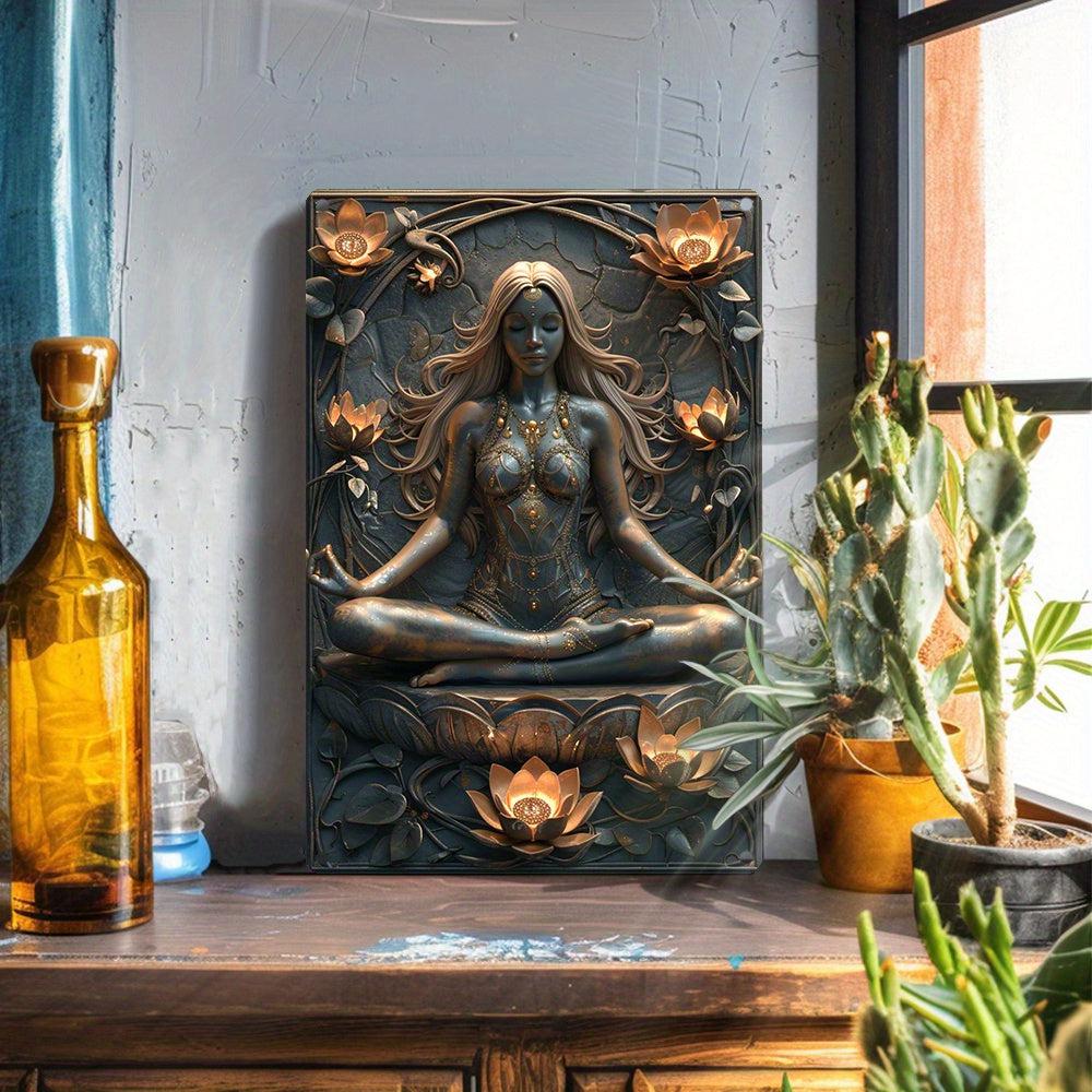 Mystic Metal Sign Yoga & Meditation Home Decor Spiritual Wall Sign-MoonChildWorld