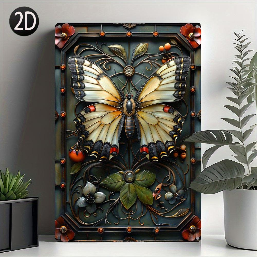 Gothic Butterfly Metal Sign Butterfly Wall Art Spirit Animal Home Decor-MoonChildWorld