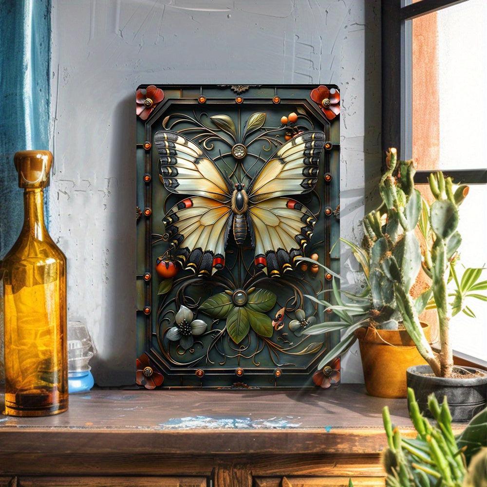 Gothic Butterfly Metal Sign Butterfly Wall Art Spirit Animal Home Decor-MoonChildWorld