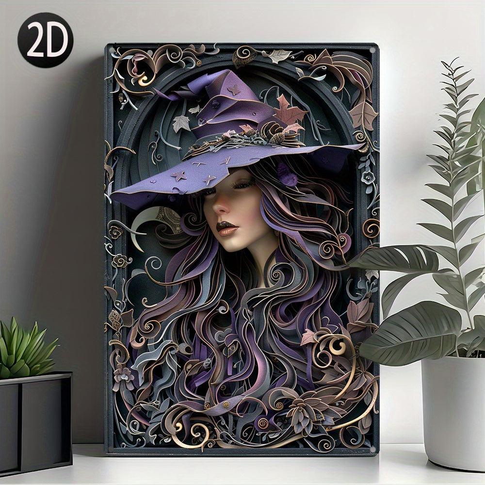 Gothic Witch Metal Tin Sign Witchy Wall Hanging Decor-MoonChildWorld