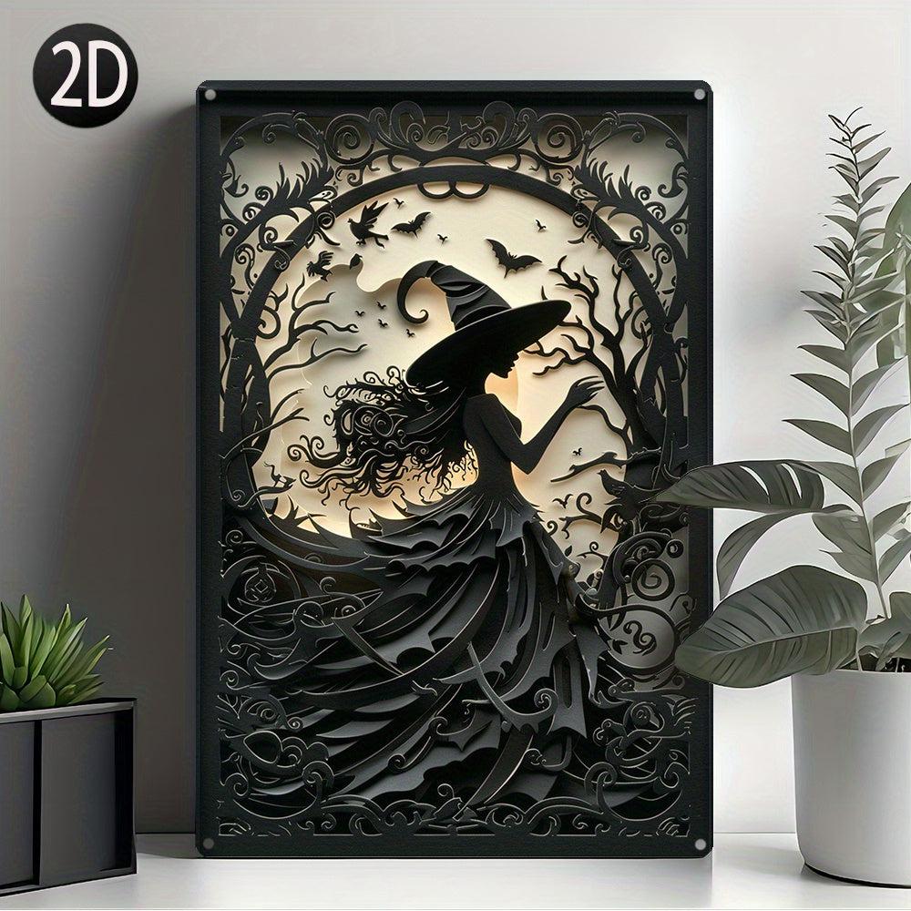 Dark Witch Wall Sign Gothic Witch Metal Sign Halloween Wall Decor-MoonChildWorld