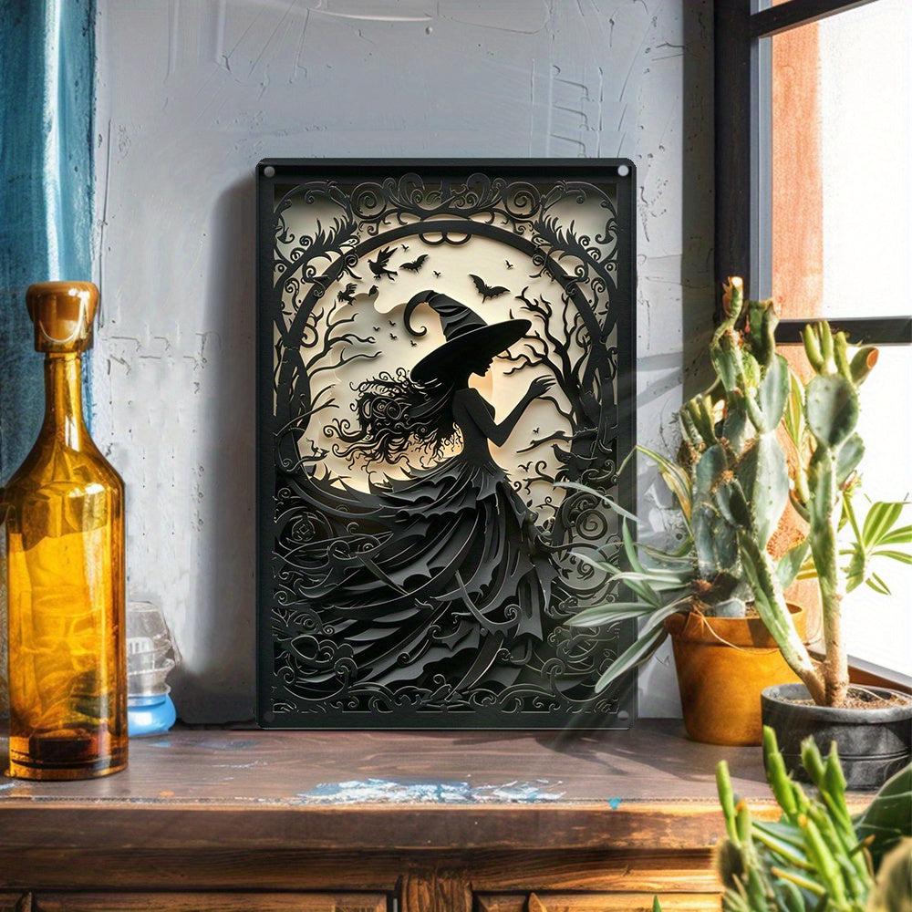 Dark Witch Wall Sign Gothic Witch Metal Sign Halloween Wall Decor-MoonChildWorld