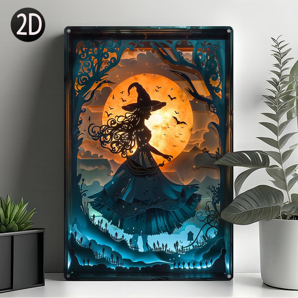 Dark Witch Wall Sign Gothic Witch Metal Sign Halloween Wall Decor-MoonChildWorld