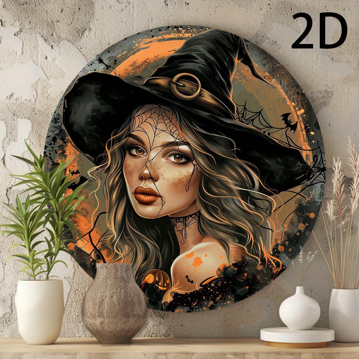 Gothic Witch Metal Sign Spooky Wall Sign For Halloween-MoonChildWorld