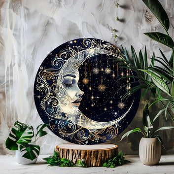 Moon Goddess Wall Art Crescent Moon Metal Sign