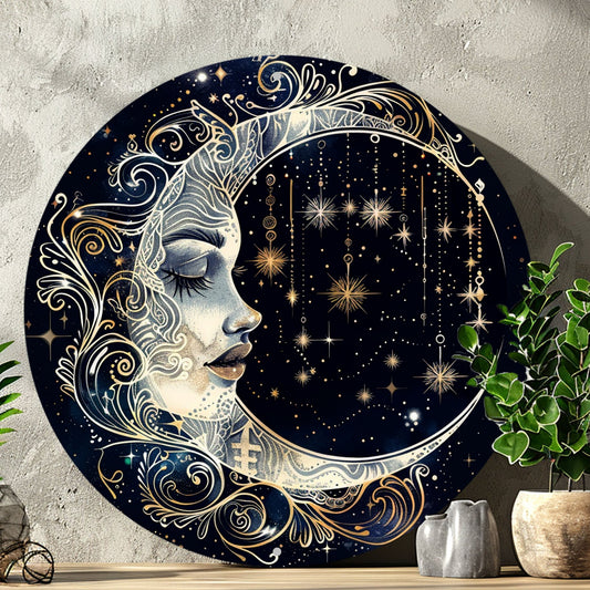 Moon Goddess Wall Art Crescent Moon Metal Sign