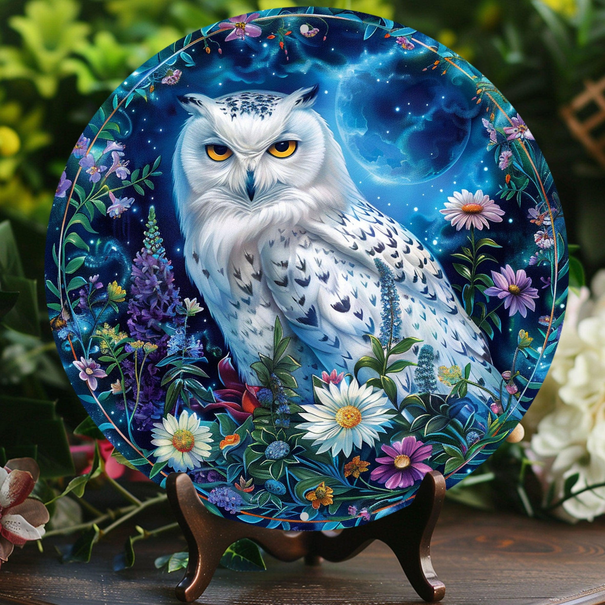 Snowy Owl Metal Sign Spirit Owl Witchy Metal Sign-MoonChildWorld