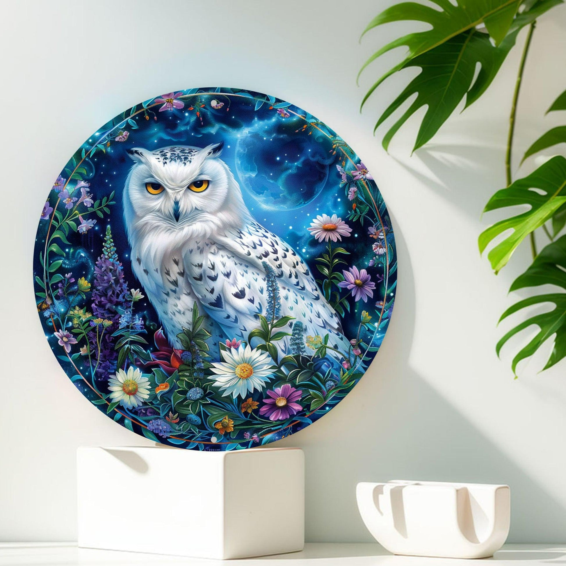 Snowy Owl Metal Sign Spirit Owl Witchy Metal Sign-MoonChildWorld