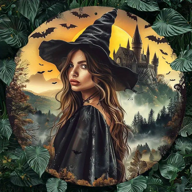 Enchanting Witch Metal Sign Halloween Home Decor-MoonChildWorld