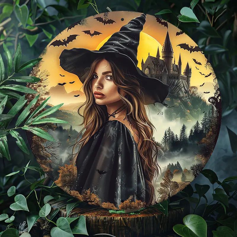 Enchanting Witch Metal Sign Halloween Home Decor-MoonChildWorld