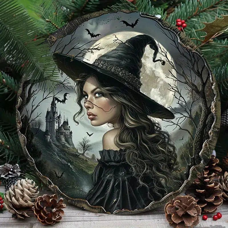 Enchanting Witch Gothic Metal Sign Halloween Decor-MoonChildWorld