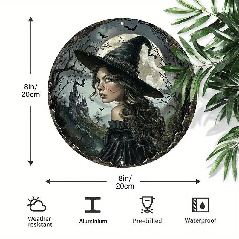 Enchanting Witch Gothic Metal Sign Halloween Decor-MoonChildWorld