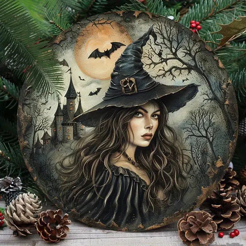 Dark Witch Gothic Metal Sign for Halloween Decor-MoonChildWorld