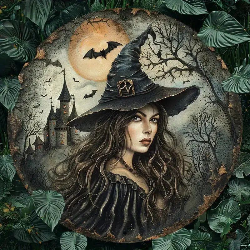 Dark Witch Gothic Metal Sign for Halloween Decor-MoonChildWorld