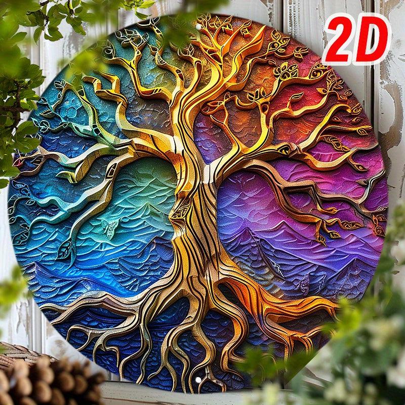 Tree Of Life Metal Sign Yule Pagan Home Decor-MoonChildWorld