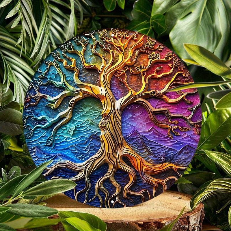 Tree Of Life Metal Sign Yule Pagan Home Decor-MoonChildWorld