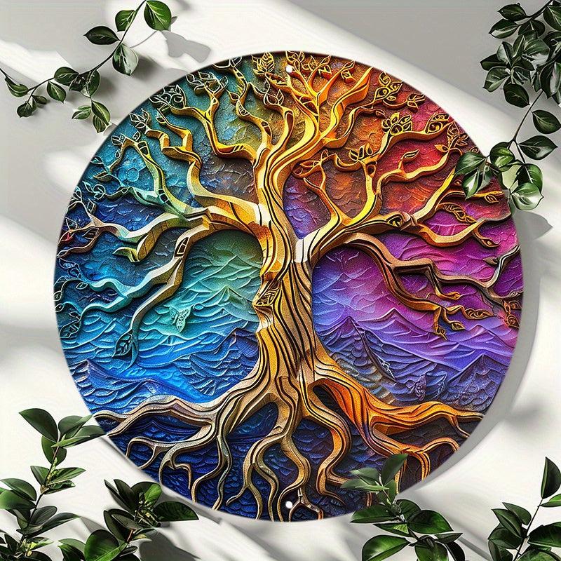 Tree Of Life Metal Sign Yule Pagan Home Decor-MoonChildWorld