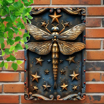 Star and Dragonfly Wall Decor Dragonfly Metal Sign Insect Home Decor