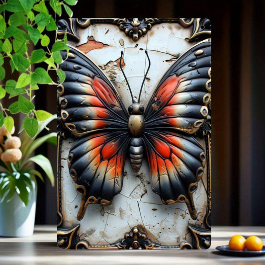 Dark Butterfly Wall Decoration Butterfly Metal Sign for Gothic Decor