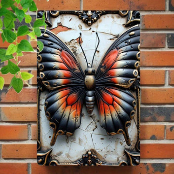 Dark Butterfly Wall Decoration Butterfly Metal Sign for Gothic Decor