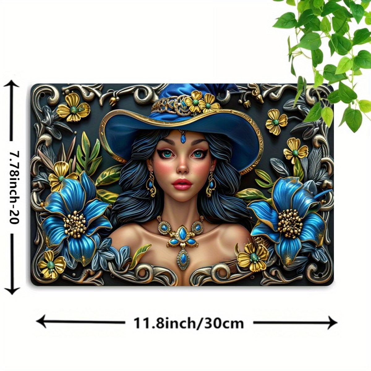 Mystical Witch Wall Hanging Beautiful Witch Metal Sign-MoonChildWorld