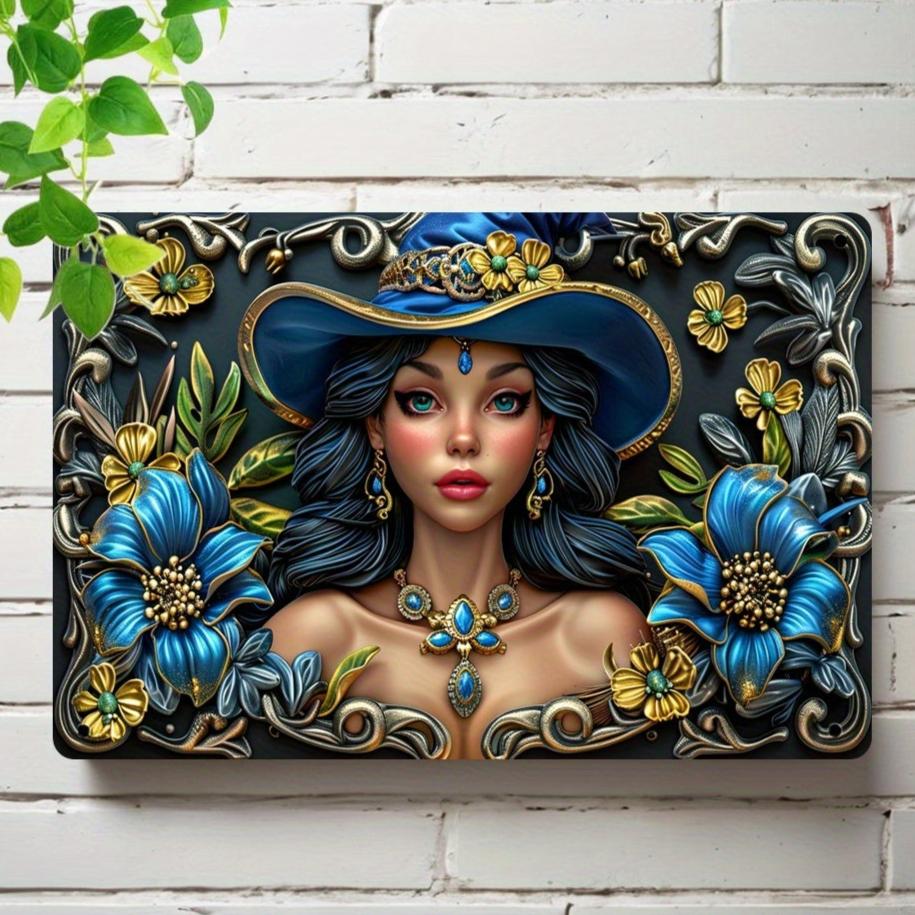 Mystical Witch Wall Hanging Beautiful Witch Metal Sign-MoonChildWorld