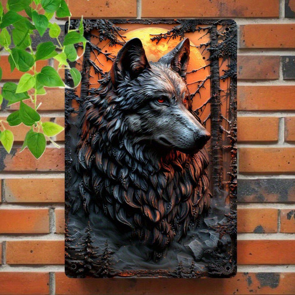 Mystic Wolf Metal Tin Sign Spirit Wolf Wall Decor-MoonChildWorld