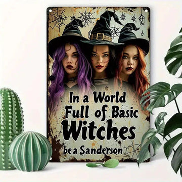 Witch Sisters Metal Sign Gothic Wall Decor Hocus Pocus Halloween Metal Sign-MoonChildWorld