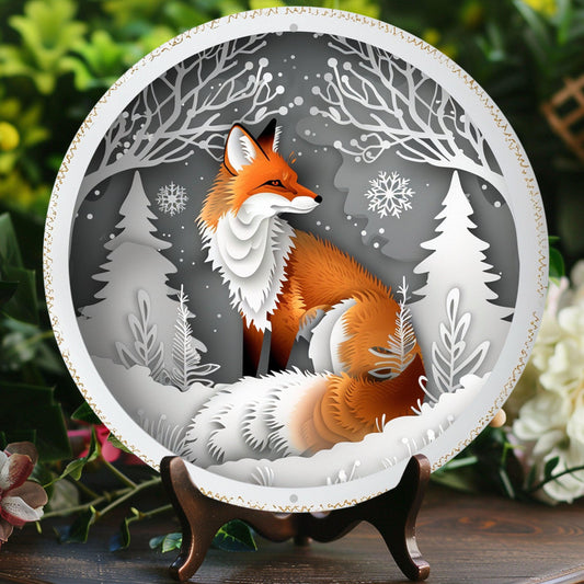 Spirit Fox Metal Sign Winter Fox Home Decor