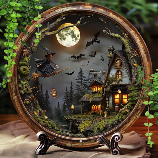 Flying Witch Metal Sign Gothic Wall Sign Halloween Decor Witchy Wall Decor