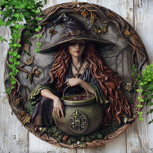 Cauldron Witch Wall Art Witchcraft Metal Sign For Halloween Witchy Wall Decor