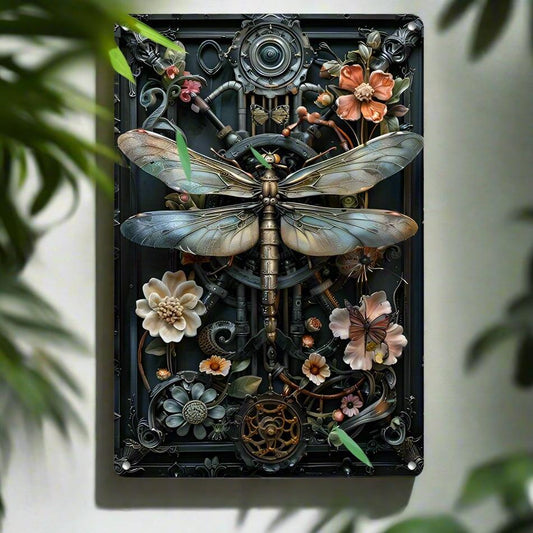 Steampunk Dragonfly Wall Decor Dragonfly Metal Sign Insect Home Decor