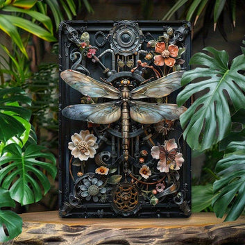 Steampunk Dragonfly Wall Decor Dragonfly Metal Sign Insect Home Decor